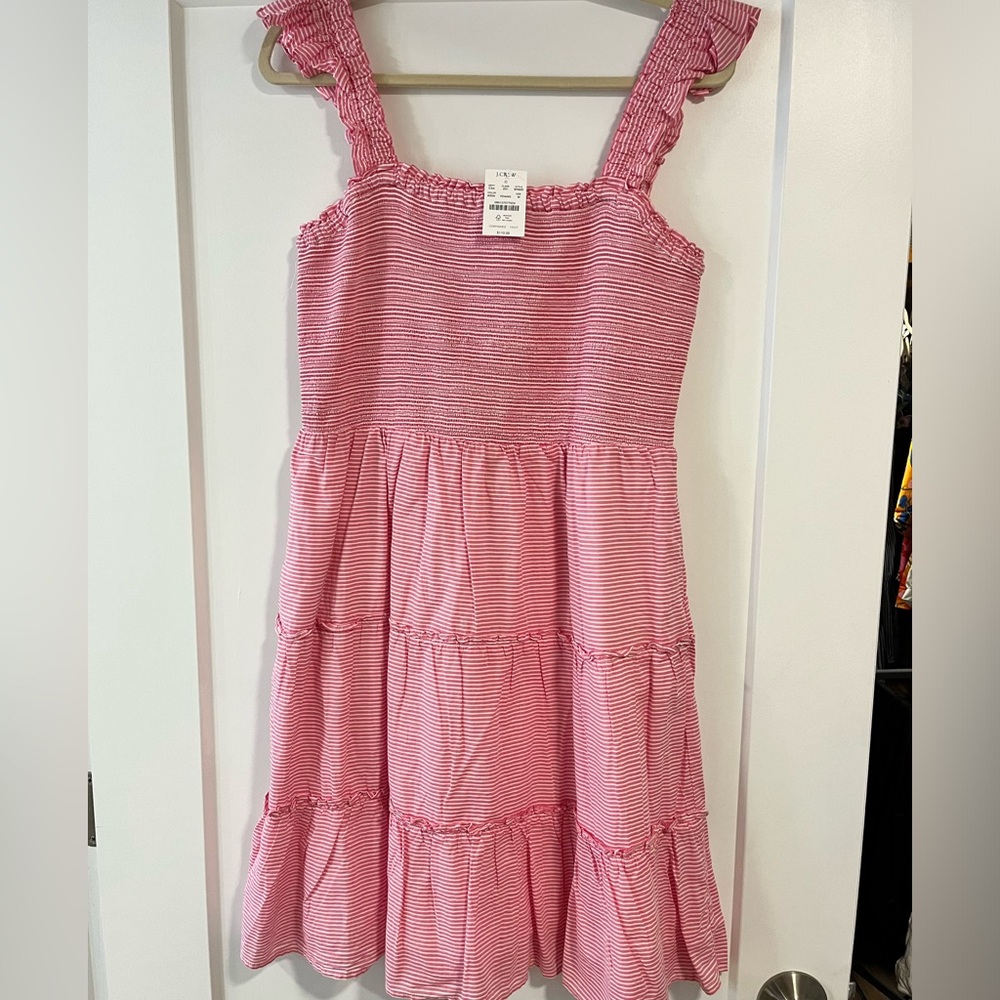Jcrew Factory Striped smocked tiered mini dress - Size M NWT